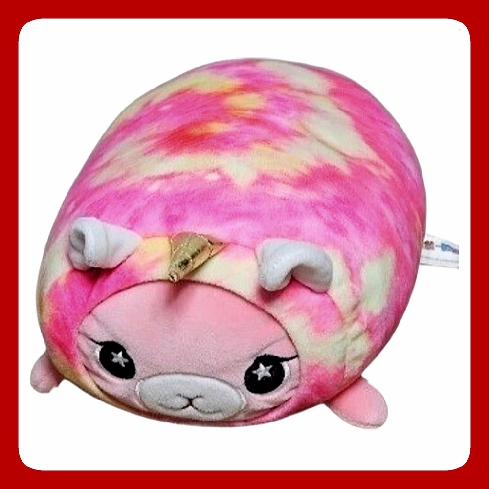 Moosh-Moosh Sparkle Llama Plush 9in Tie Dye Unicorn Pillow Soft Toy Item 4779